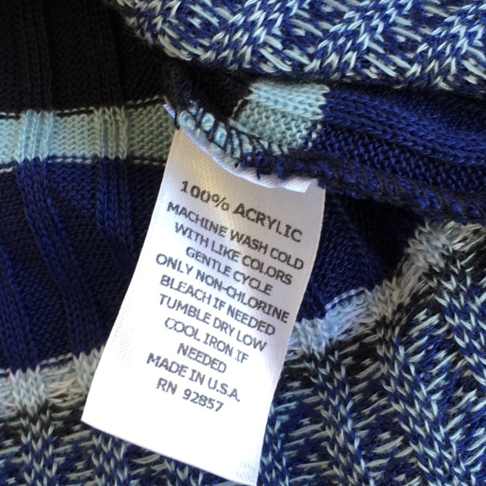 NWT blue geometric sweater A. C. W. - Picture 4 of 4